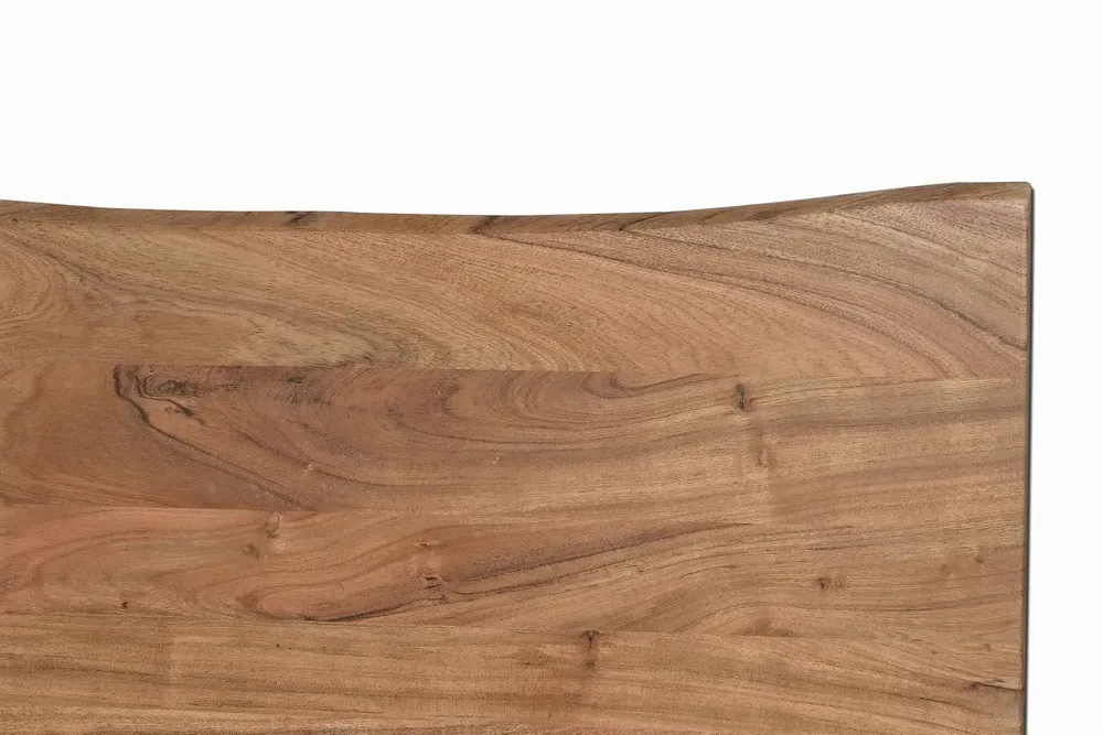 Dining Tables - Dining table in natural acacia wood and metal legs 6 seats - GINER Y COLOMER