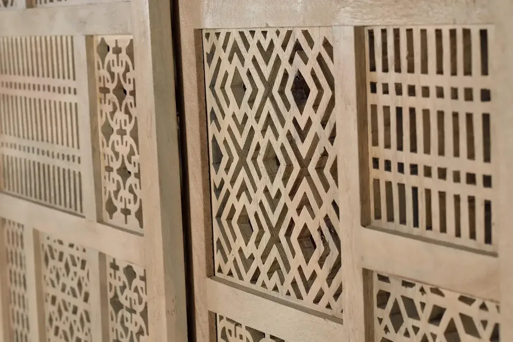 Sideboards - Showcase in teak wood and natural-colored metal legs - GINER Y COLOMER