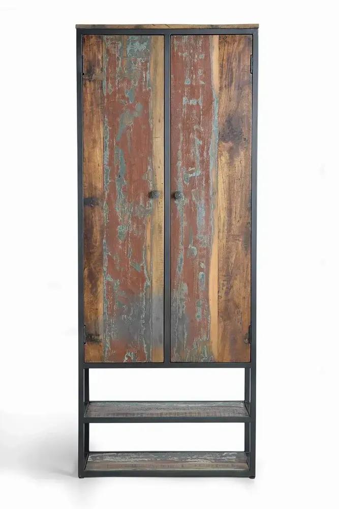 Buffets - Vitrine en bois recyclé et pieds en métal multicolore - GINER Y COLOMER