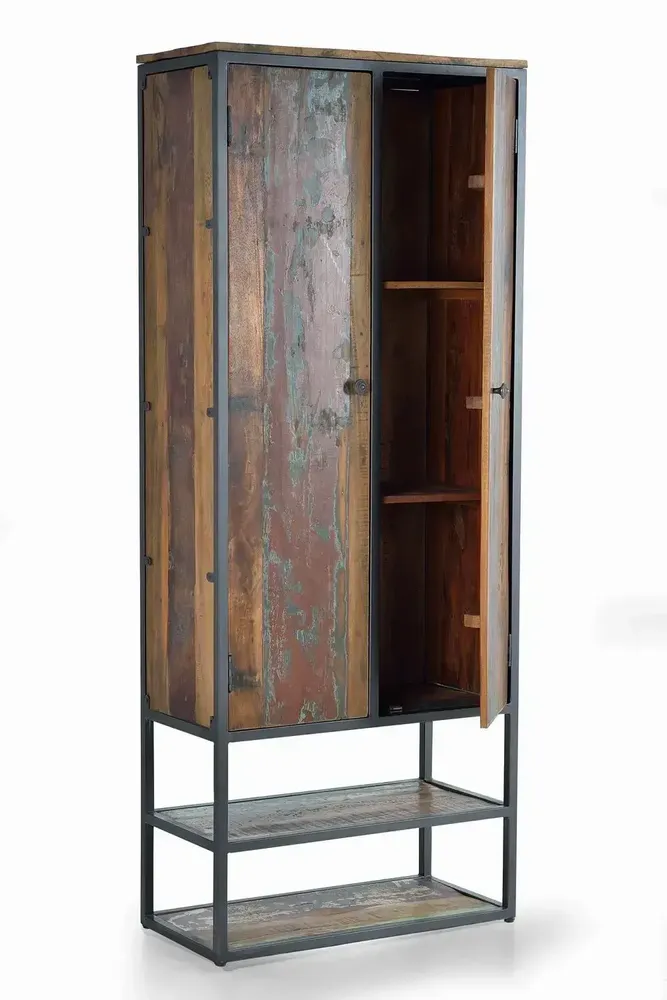Buffets - Vitrine en bois recyclé et pieds en métal multicolore - GINER Y COLOMER