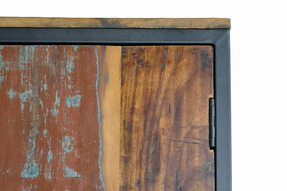 Buffets - Vitrine en bois recyclé et pieds en métal multicolore - GINER Y COLOMER