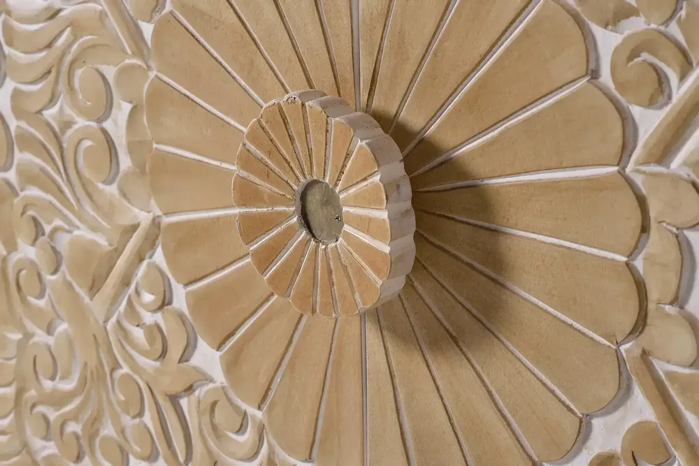 Sideboards - Sideboard in white mango wood and gold details - GINER Y COLOMER