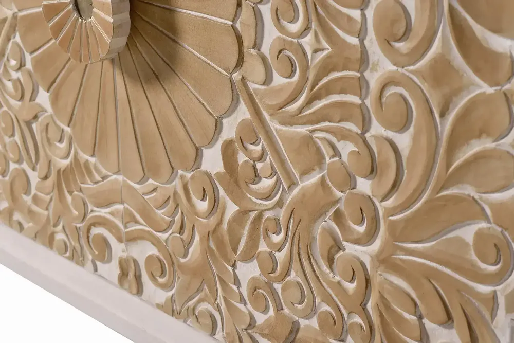 Sideboards - Sideboard in white mango wood and gold details - GINER Y COLOMER