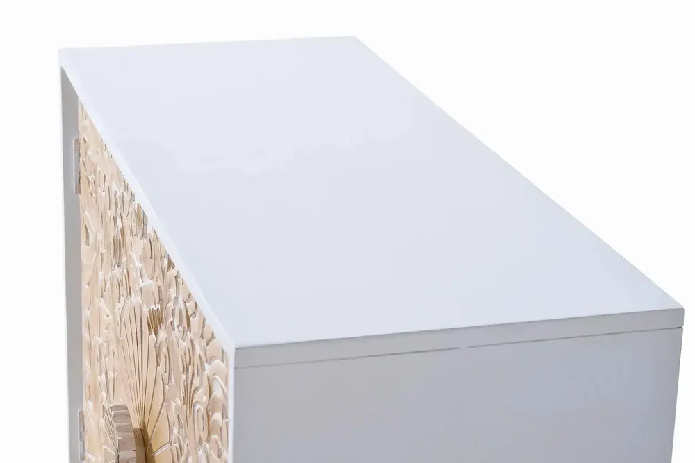 Sideboards - Sideboard in white mango wood and gold details - GINER Y COLOMER