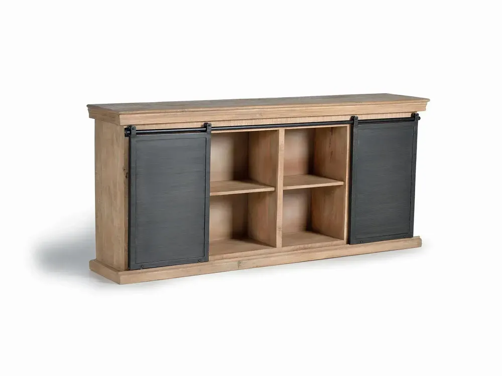 Sideboards - Sideboard with 6 drawers and 2 doors in mango wood and metal - GINER Y COLOMER