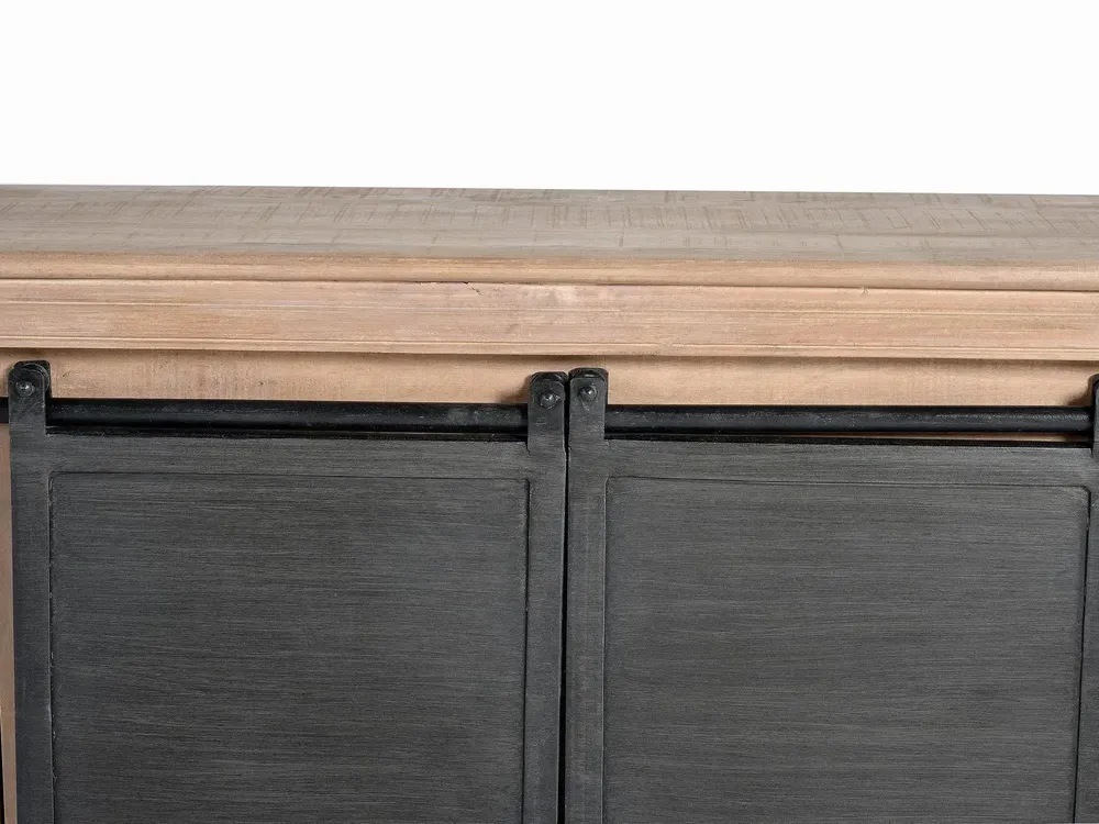 TV stands - TV cabinet in mango wood and legs in natural and gray metal - GINER Y COLOMER