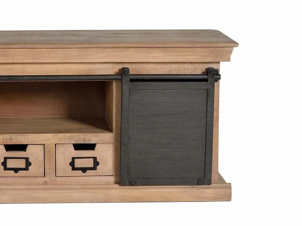 TV stands - TV cabinet in mango wood and legs in natural and gray metal - GINER Y COLOMER