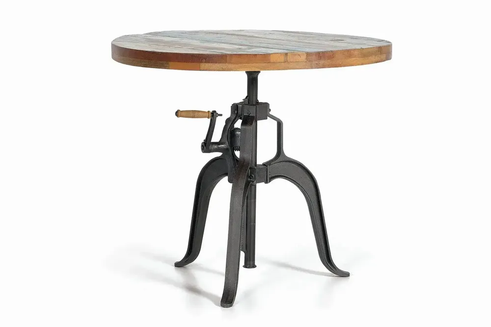 Tables Salle à Manger - Table à manger en bois d'acacia naturel et pieds en métal noir - GINER Y COLOMER