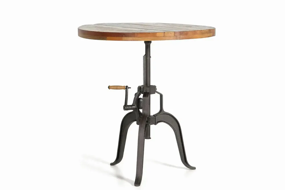 Tables Salle à Manger - Table à manger en bois d'acacia naturel et pieds en métal noir - GINER Y COLOMER