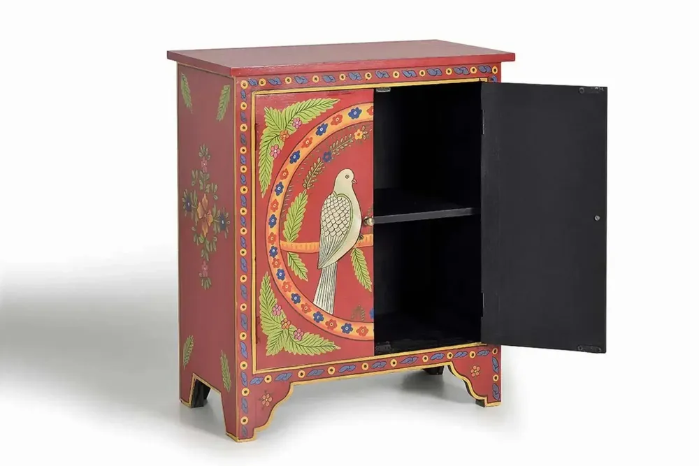 Commodes - Commode en bois de manguier avec détails multicolores peints à la main - GINER Y COLOMER