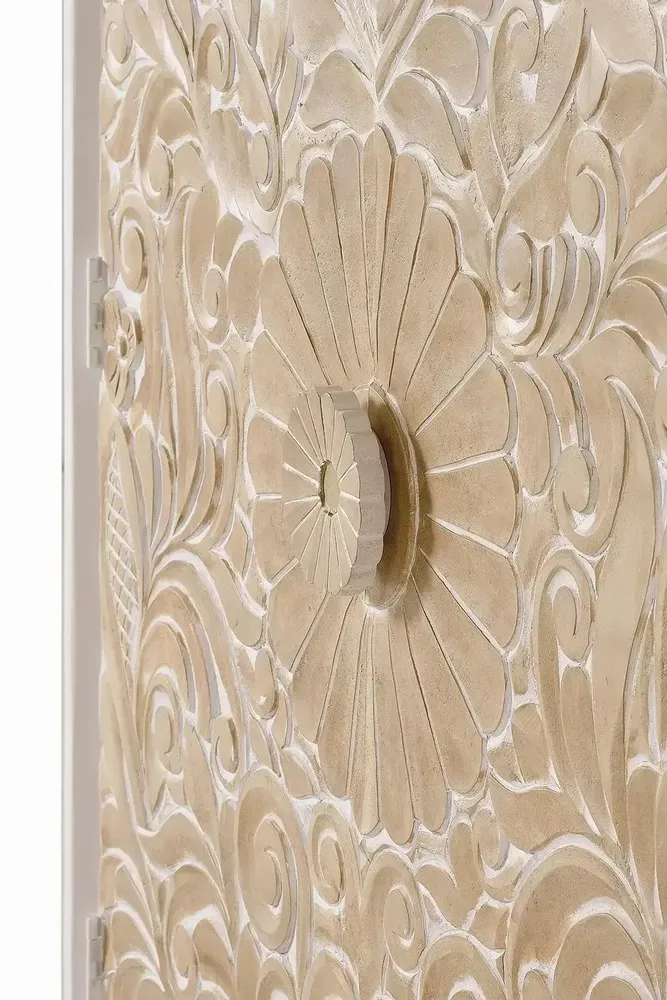 Sideboards - Sideboard in white mango wood and gold details - GINER Y COLOMER