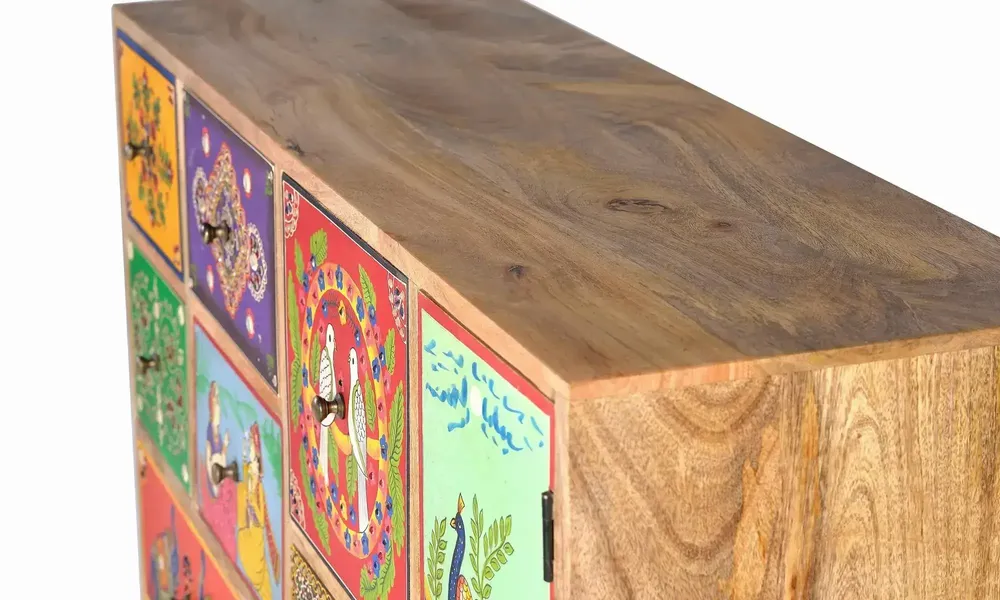 Chests of drawers - Multicolored chest of drawers in hand-painted mango wood - GINER Y COLOMER