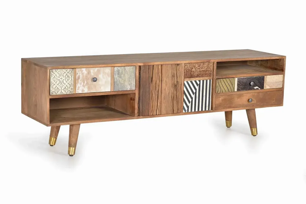 TV stands - TV cabinet in light walnut mango wood - GINER Y COLOMER