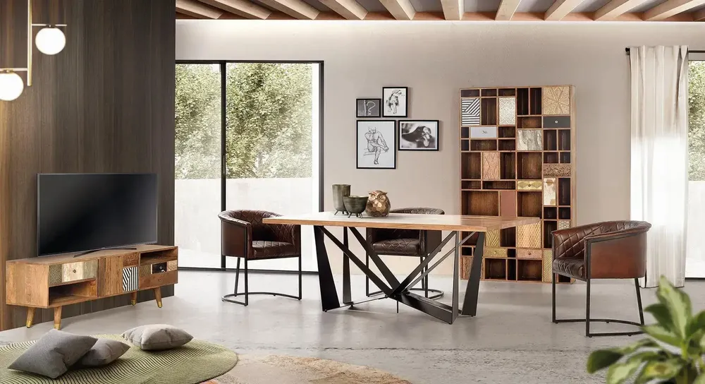Shelves - Light walnut colored mango wood shelf - GINER Y COLOMER