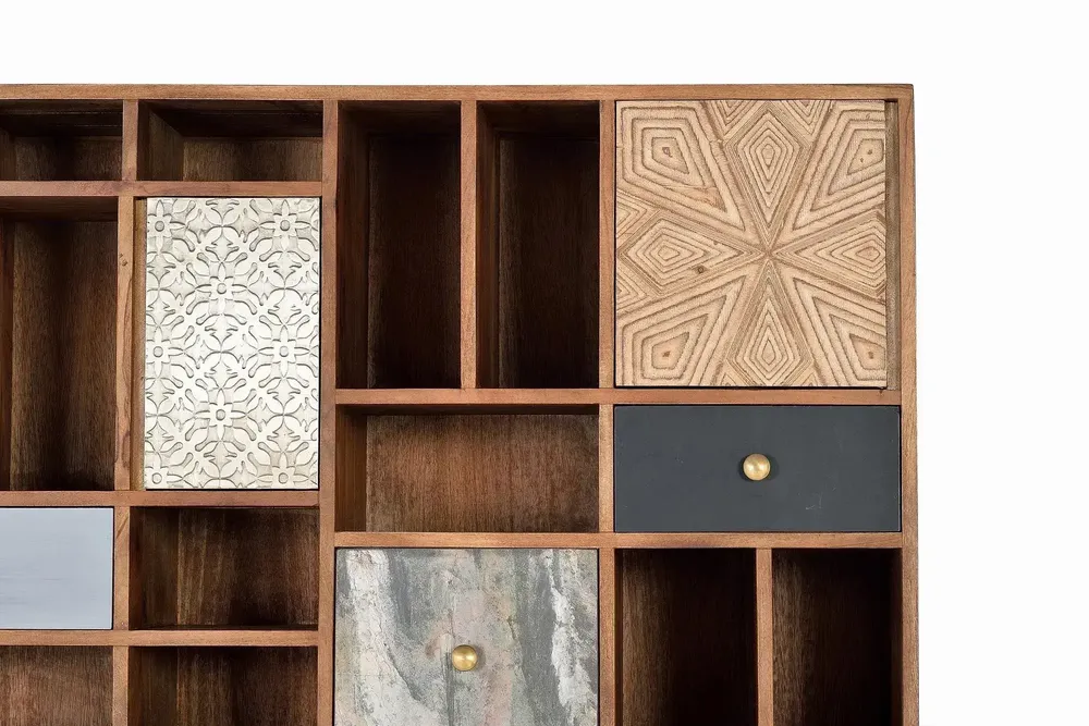 Shelves - Light walnut colored mango wood shelf - GINER Y COLOMER
