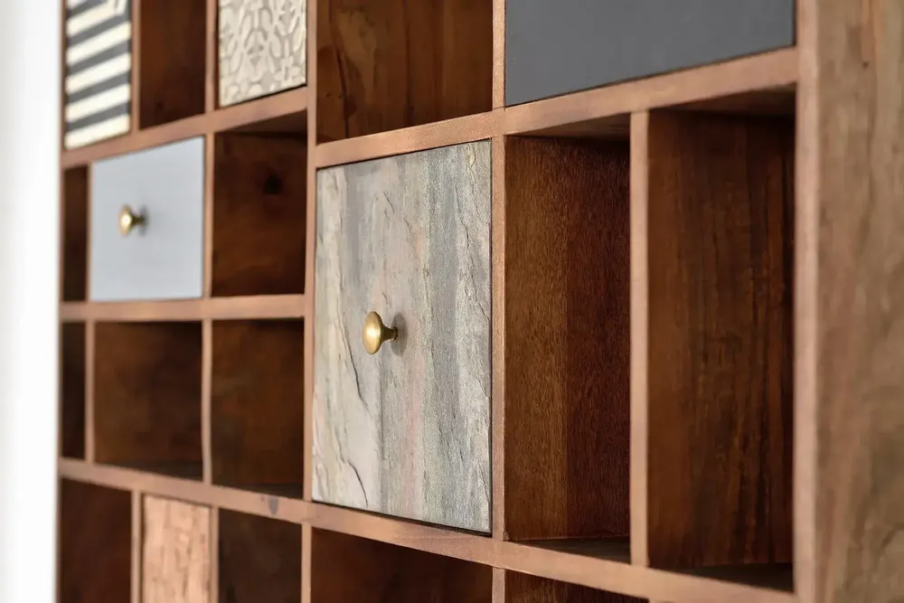 Shelves - Light walnut colored mango wood shelf - GINER Y COLOMER