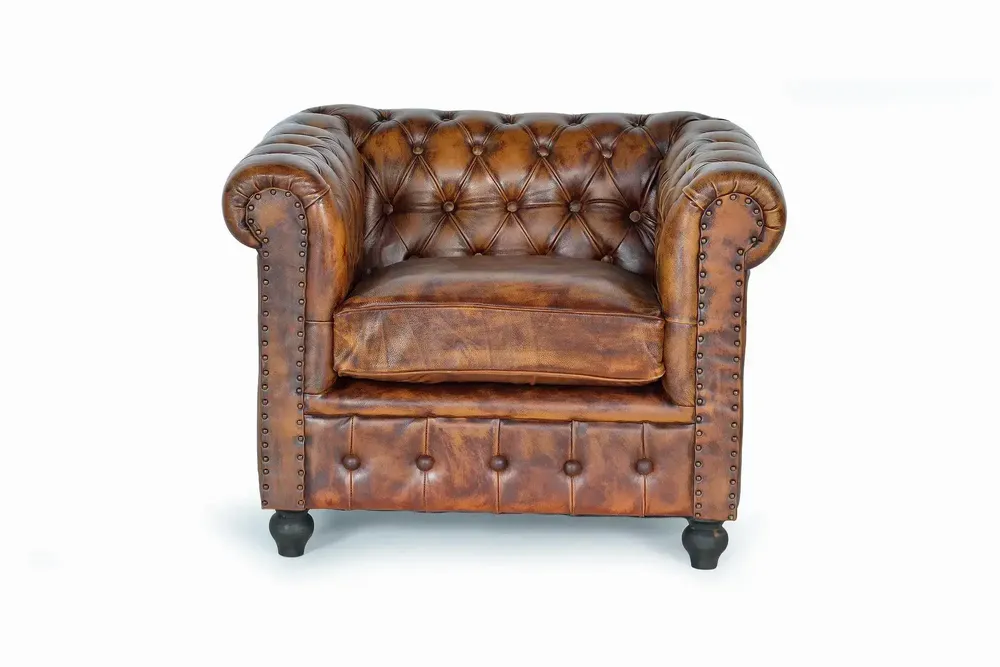Armchairs - Chester armchair in natural leather - GINER Y COLOMER