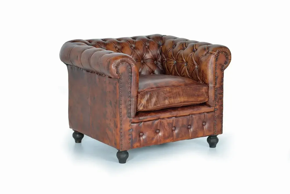Armchairs - Chester armchair in natural leather - GINER Y COLOMER