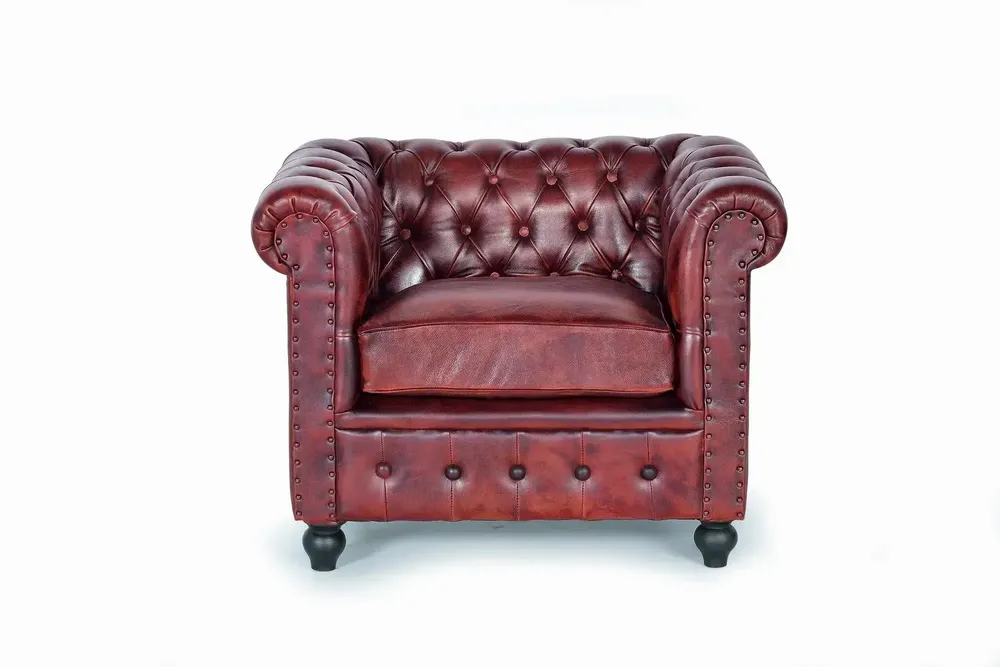 Armchairs - "Chester" armchair in quilted brown leather - GINER Y COLOMER