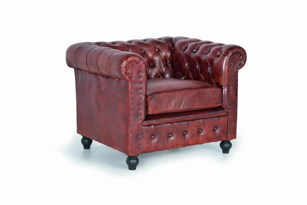 Armchairs - "Chester" armchair in quilted brown leather - GINER Y COLOMER