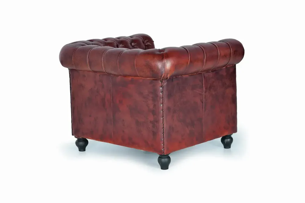 Armchairs - "Chester" armchair in quilted brown leather - GINER Y COLOMER