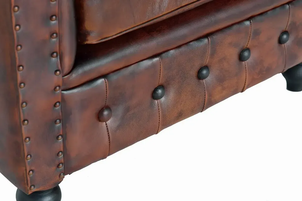 Armchairs - "Chester" armchair in quilted brown leather - GINER Y COLOMER