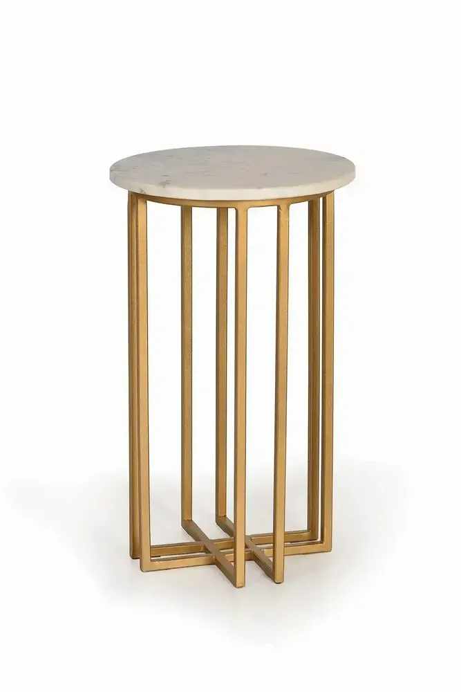 Coffee tables - Side table with marble top and gold legs - GINER Y COLOMER