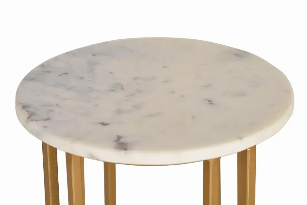 Coffee tables - Side table with marble top and gold legs - GINER Y COLOMER