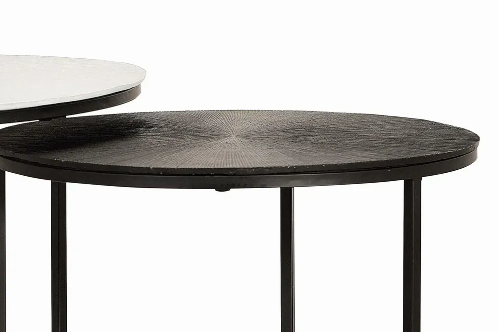 Tables basses - Lot de 2 tables basses avec structure et plateaux en métal - GINER Y COLOMER