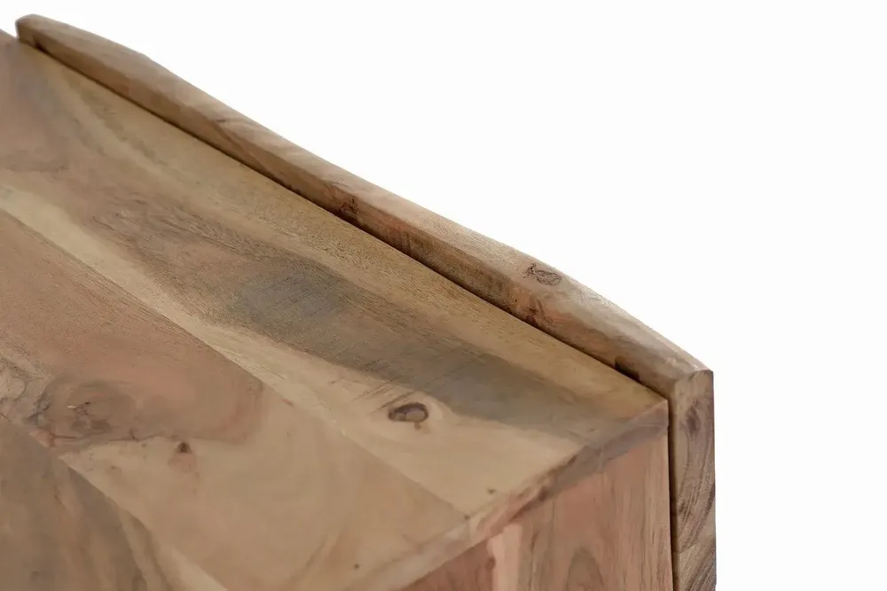 Sideboards - Acacia wood sideboard, natural and black metal legs - GINER Y COLOMER