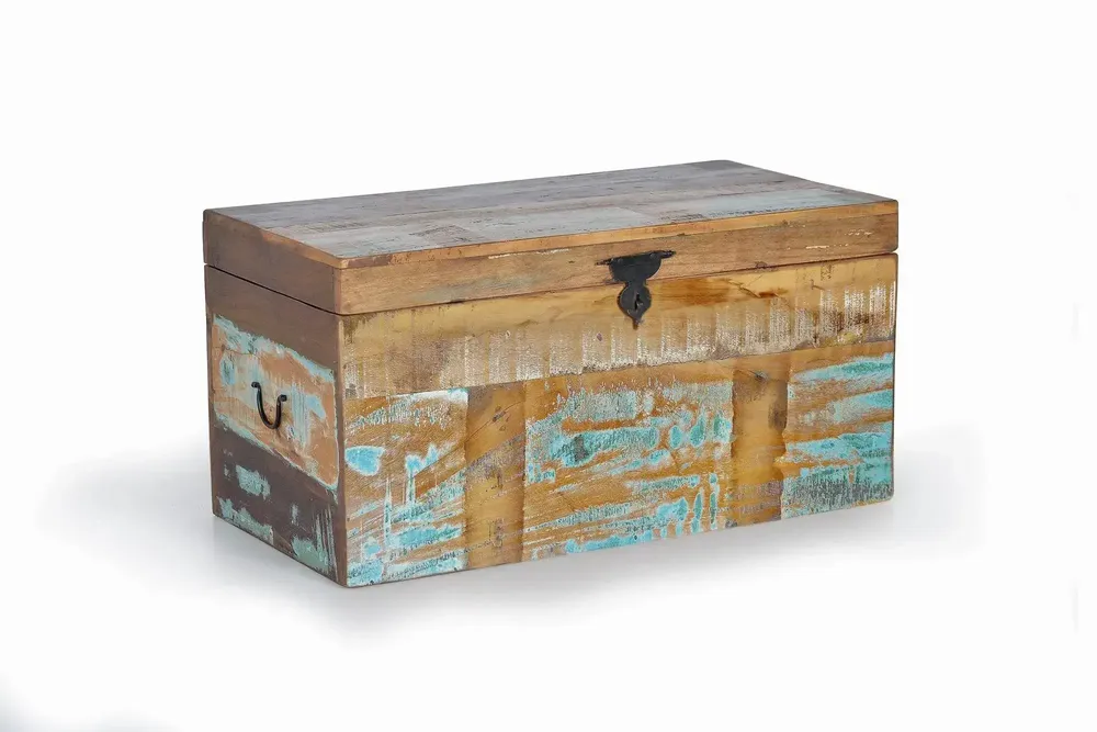 Storage boxes - Handmade chest in multicolored recycled wood - GINER Y COLOMER