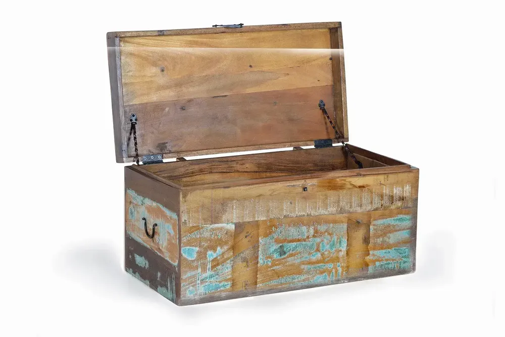 Storage boxes - Handmade chest in multicolored recycled wood - GINER Y COLOMER