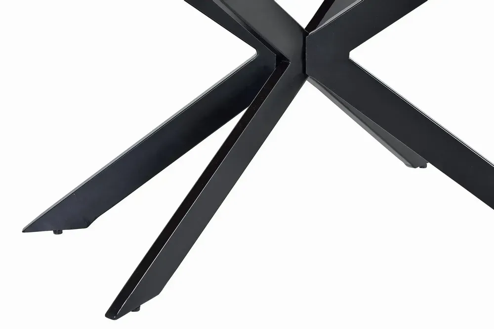 Dining Tables - Dining table in natural acacia wood and black metal legs - GINER Y COLOMER
