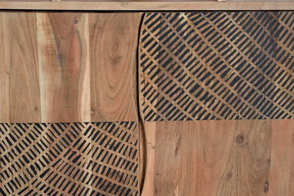 Etagères - Étagère en bois d'acacia et pieds en métal couleur naturelle - GINER Y COLOMER