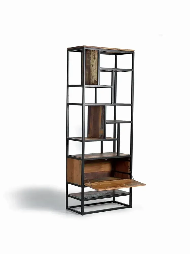 Etagères - Étagère en bois recyclé et métal de couleur foncée - GINER Y COLOMER
