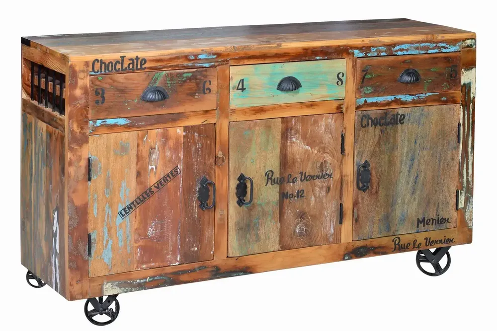 Buffets - Buffet en bois recyclé multicolore - GINER Y COLOMER