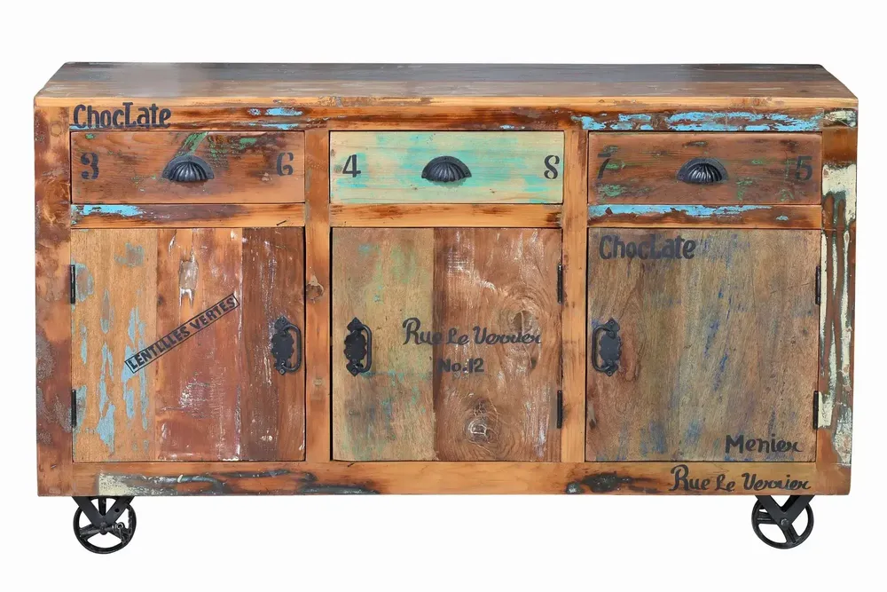 Buffets - Buffet en bois recyclé multicolore - GINER Y COLOMER