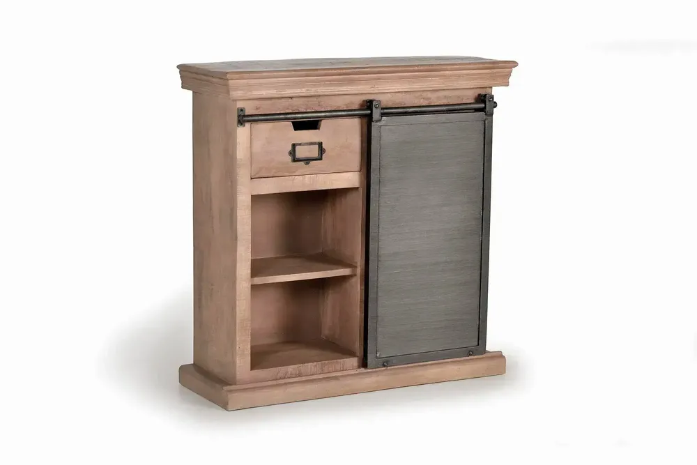 Console table - Mango wood console with sliding door - GINER Y COLOMER