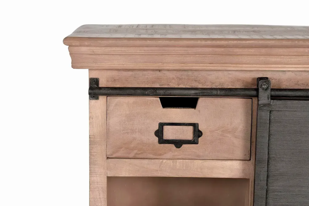 Console table - Mango wood console with sliding door - GINER Y COLOMER