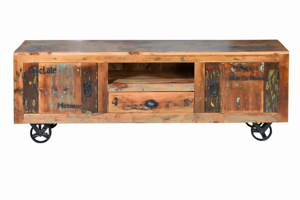 Meubles TV - Meuble TV exclusif en bois recyclé multicolore - GINER Y COLOMER