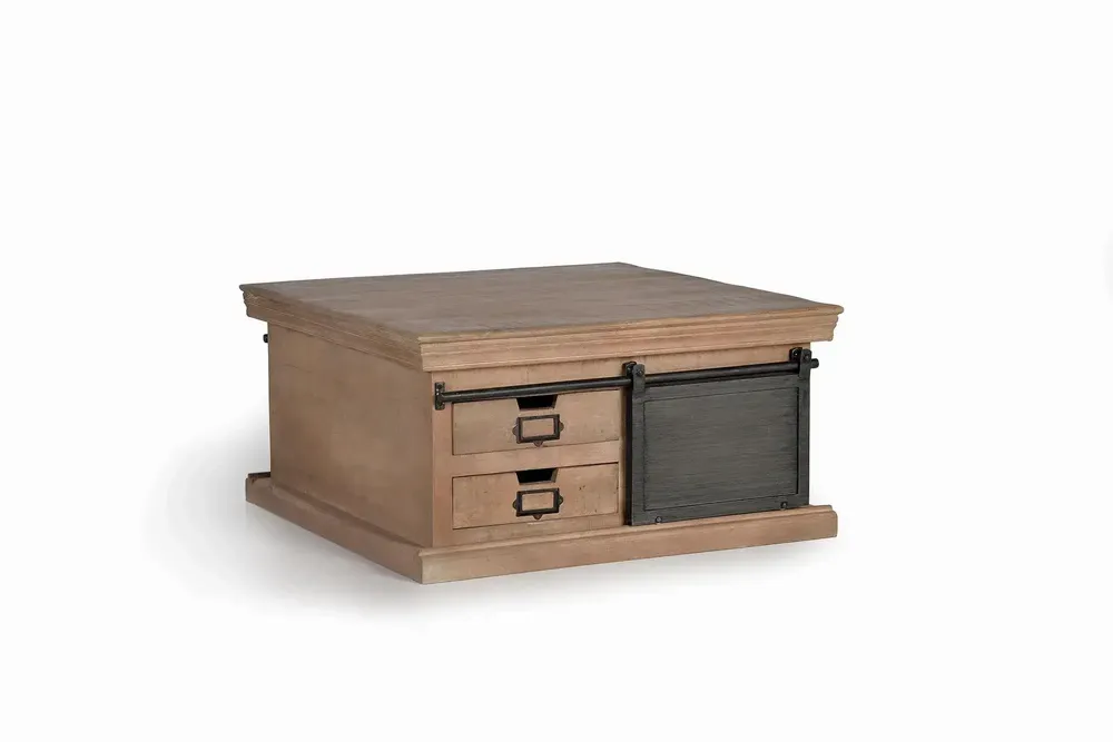 Coffee tables - Coffee table in mango wood and natural metal legs - GINER Y COLOMER