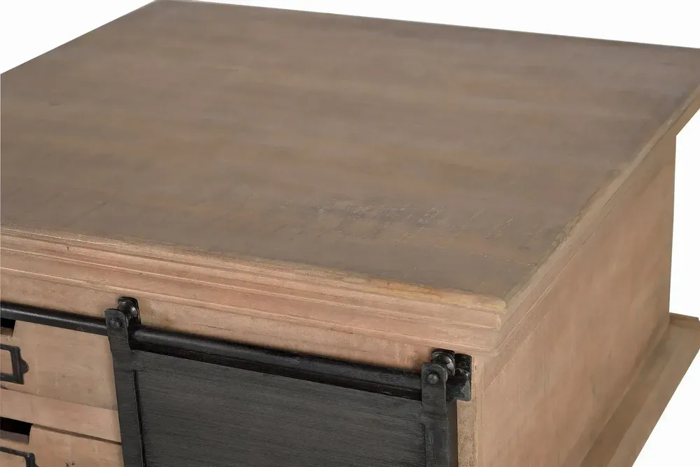 Coffee tables - Coffee table in mango wood and natural metal legs - GINER Y COLOMER