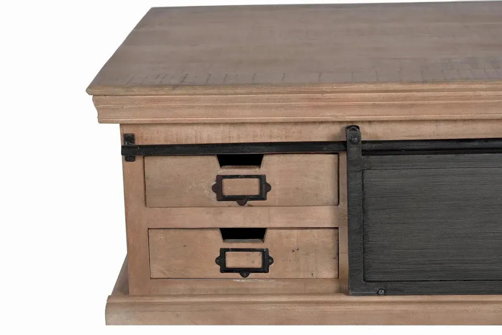 Coffee tables - Coffee table in mango wood and natural metal legs - GINER Y COLOMER
