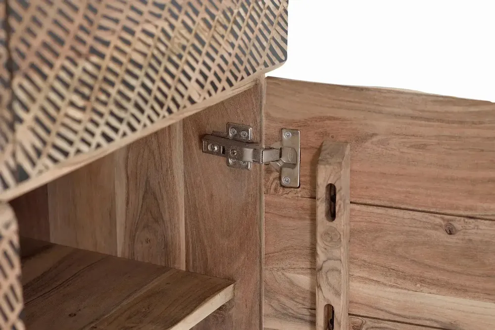 Sideboards - Acacia wood sideboard and natural-colored metal legs - GINER Y COLOMER