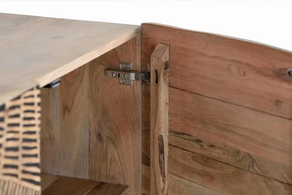 Sideboards - Acacia wood sideboard and natural-colored metal legs - GINER Y COLOMER