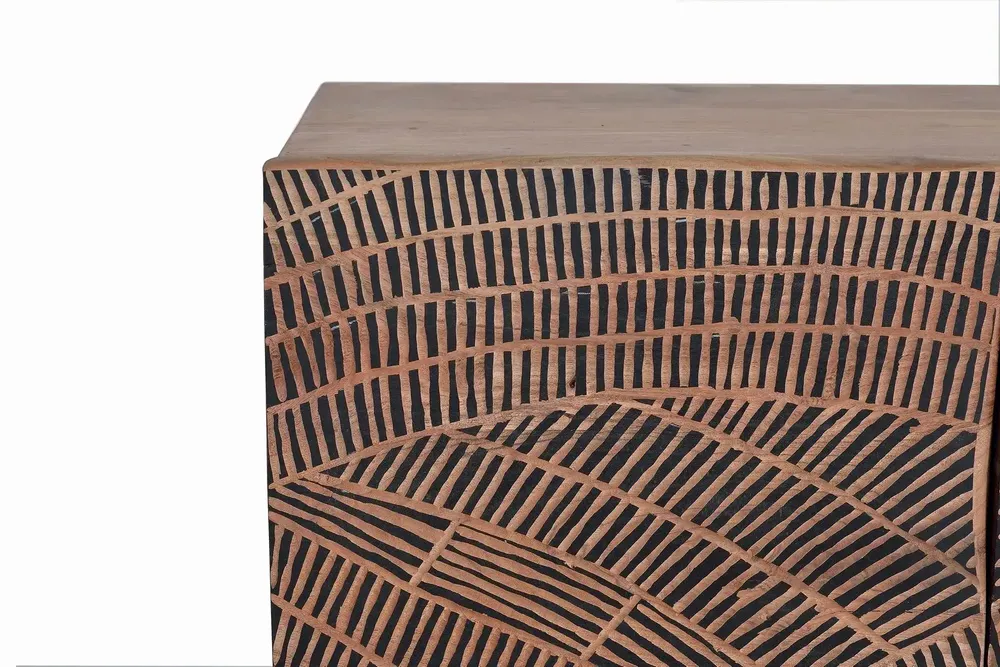 Sideboards - Acacia wood sideboard and natural-colored metal legs - GINER Y COLOMER