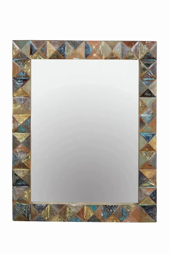 Miroirs - Miroir exclusif en bois recyclé multicolore - GINER Y COLOMER