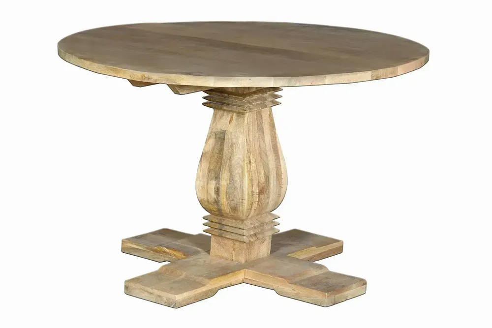 Tables Salle à Manger - Table à manger 4 places en manguier naturel diamètre 120 cm - GINER Y COLOMER