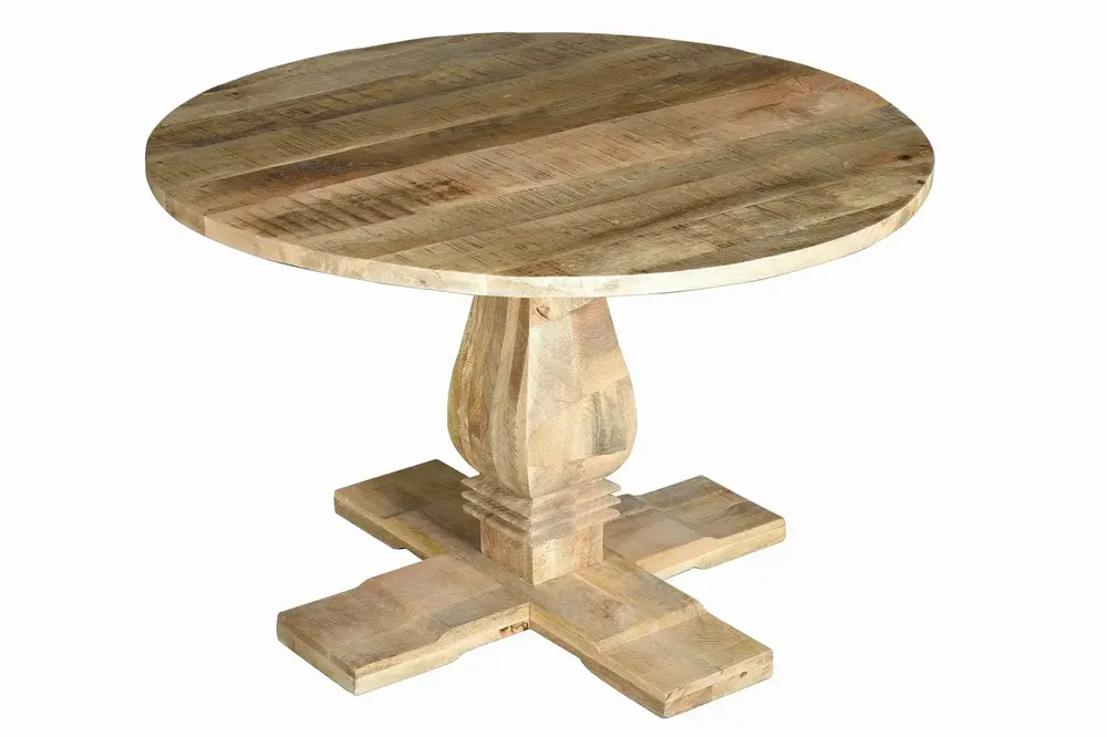 Tables Salle à Manger - Table à manger 4 places en manguier naturel diamètre 120 cm - GINER Y COLOMER