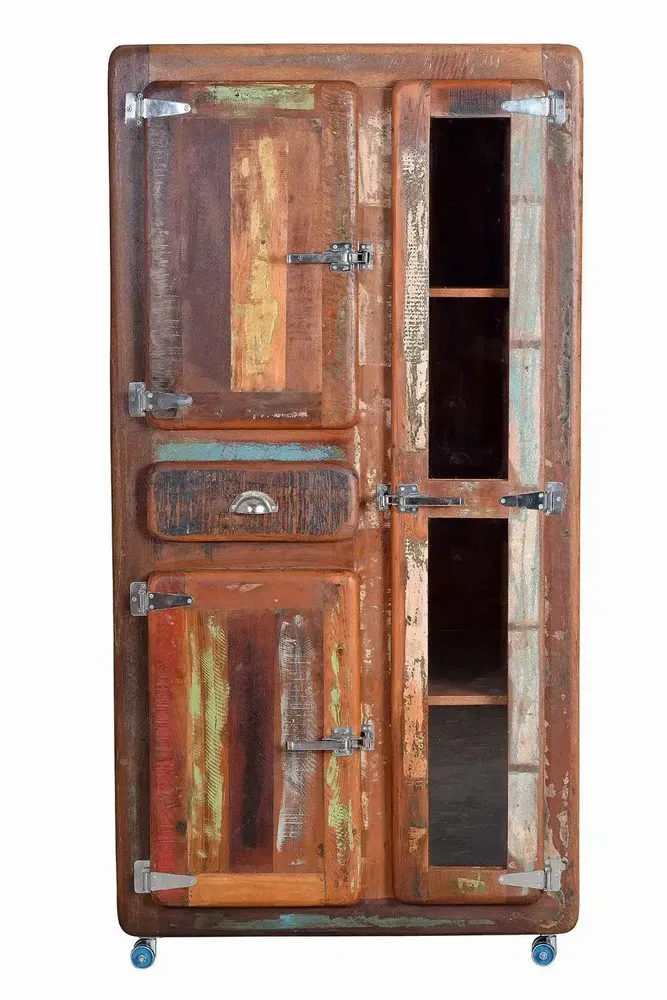 Buffets - Vitrine en bois recyclé avec finition multicolore - GINER Y COLOMER